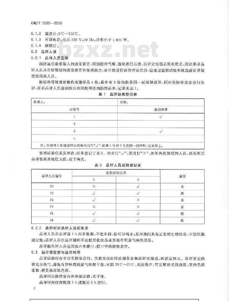 GB/T 5525-2008 植物油脂 透明度、气味、滋味鉴定法