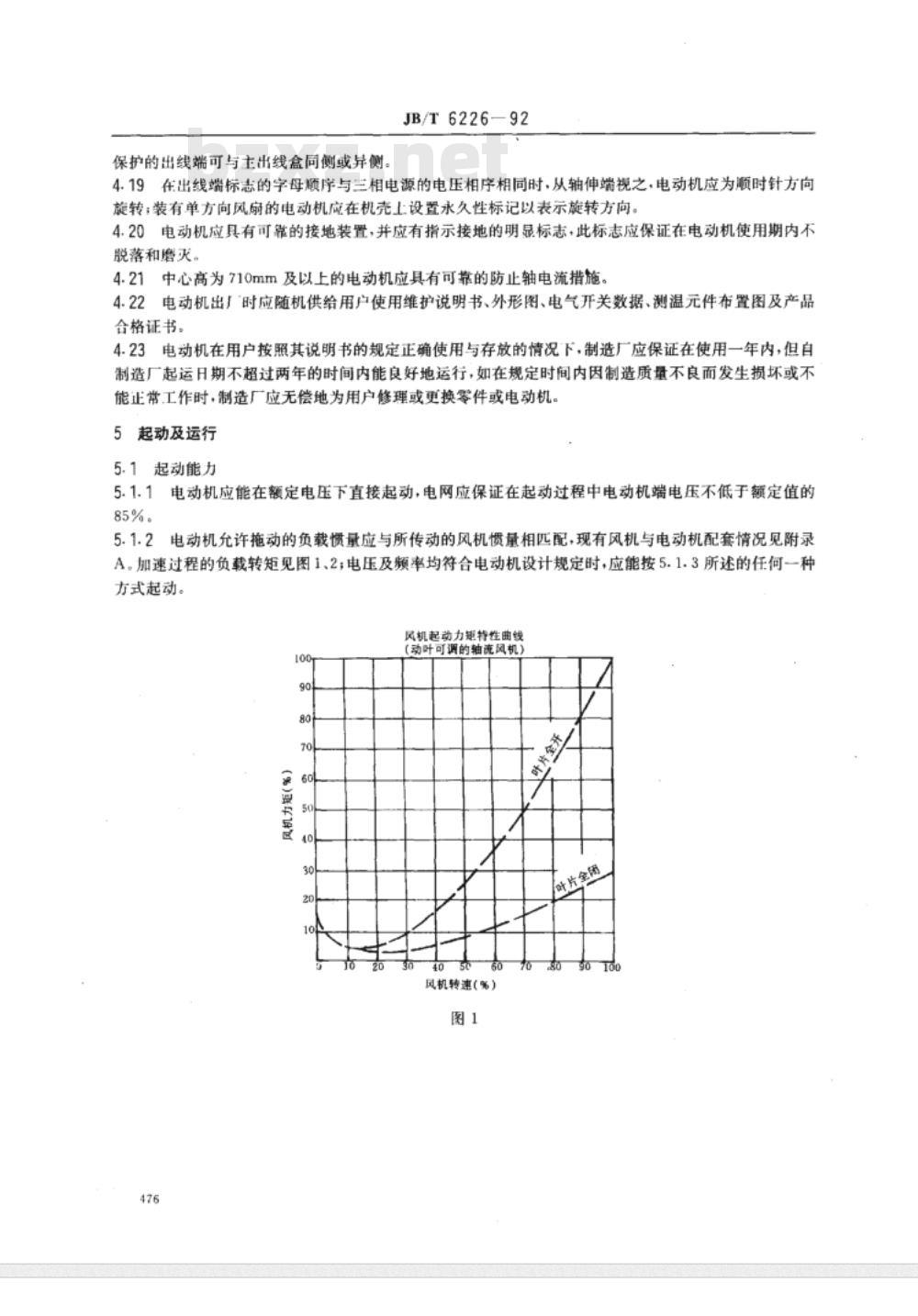 JB/T 6226-1992 大型火电设备风机用电动机 技术条件