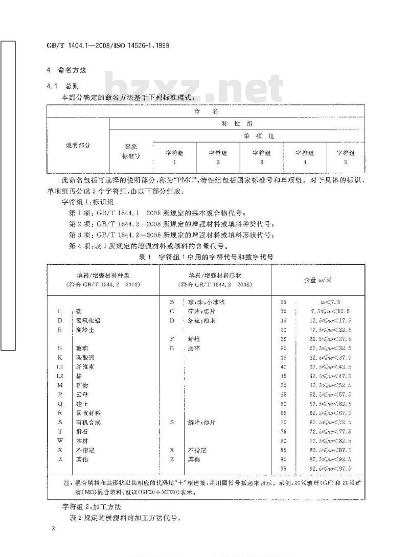 GB/T 1404.1-2008 塑料 粉状酚醛模塑料 第1部分: 命名方法和基础规范
