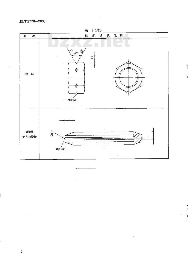 JB/T 2778-2008 阀门零部件 高压管件和紧固件温度标记