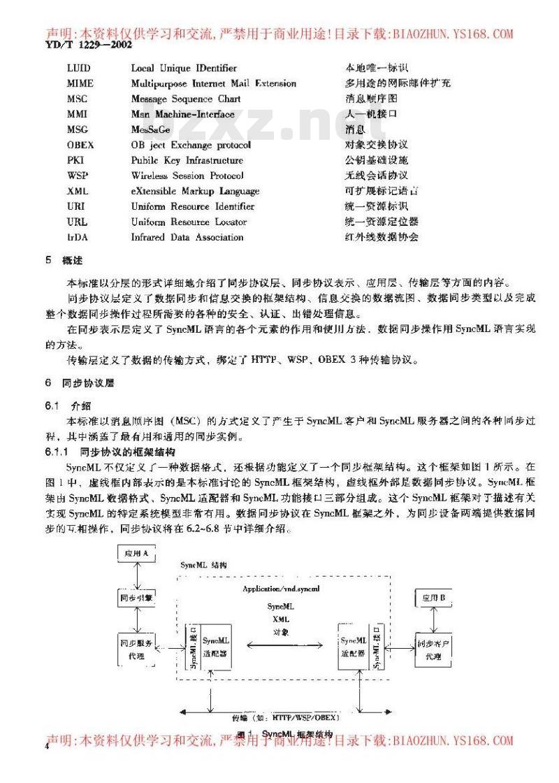 YD/T 1229-2002 可移动终端数据同步协议及信息交换数据格式技术要求