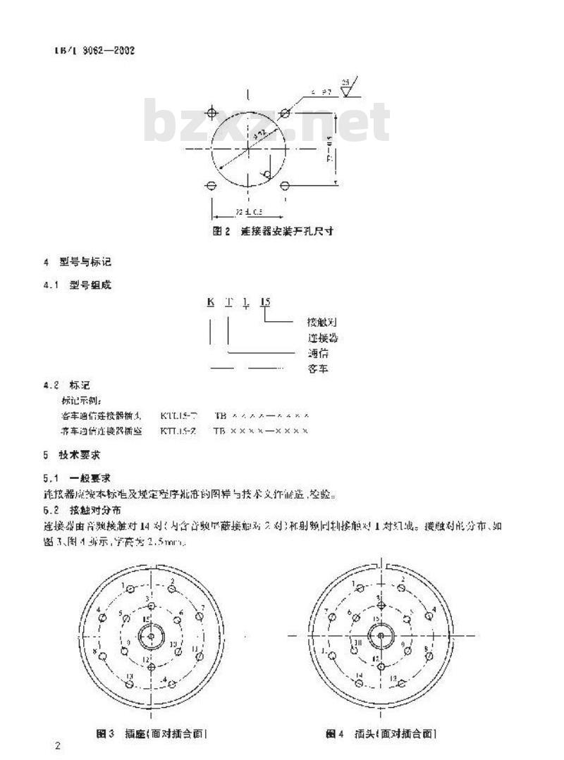 TB/T 3062-2002 铁道客车通信连接器技术条件