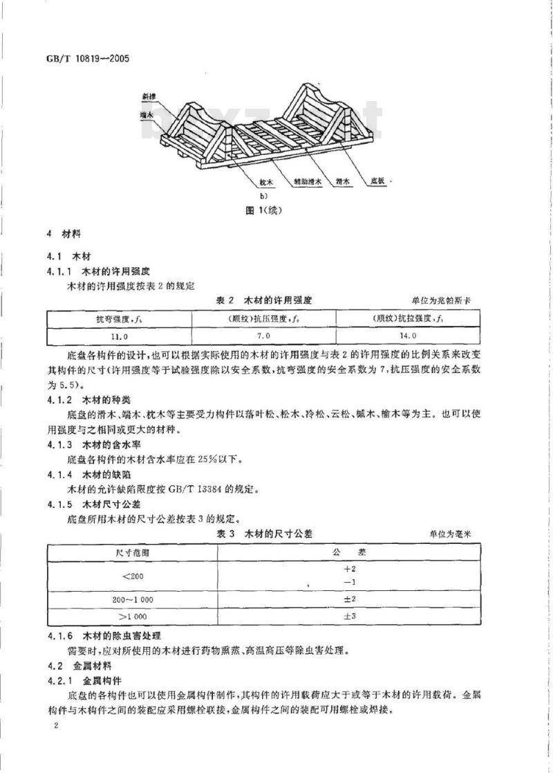 GB/T 10819-2005 木制底盘