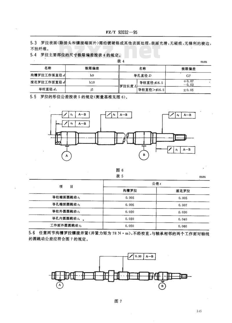 FZ/T 92032-1995 棉纺粗纱牵伸下罗拉