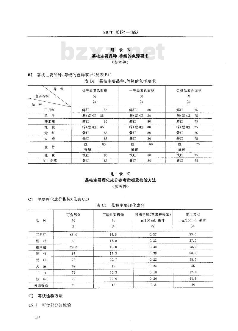 SB/T 10194-1993 鲜荔枝