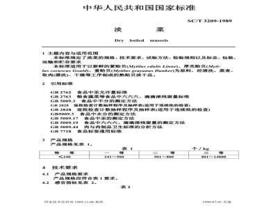 SC/T 3209-1989 淡菜