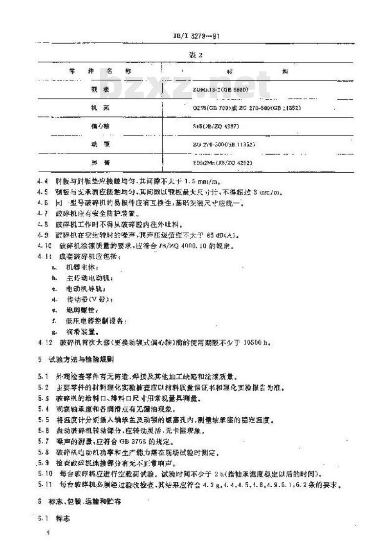 JB/T 3279-1991 复杂摆动型细碎颚式破碎机