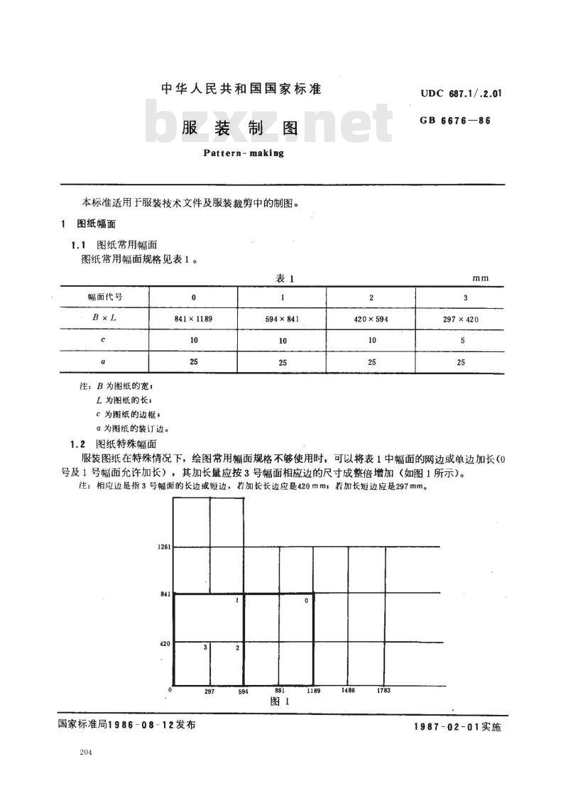 GB 6676-1986 服装制图