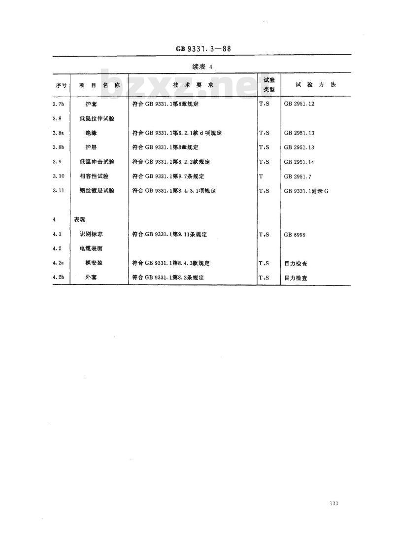 GB 9331.3-1988 额定电压0.6/1kV及以下船用电力电缆和电线 聚氯乙烯绝缘和护套船用电力电缆 DA型