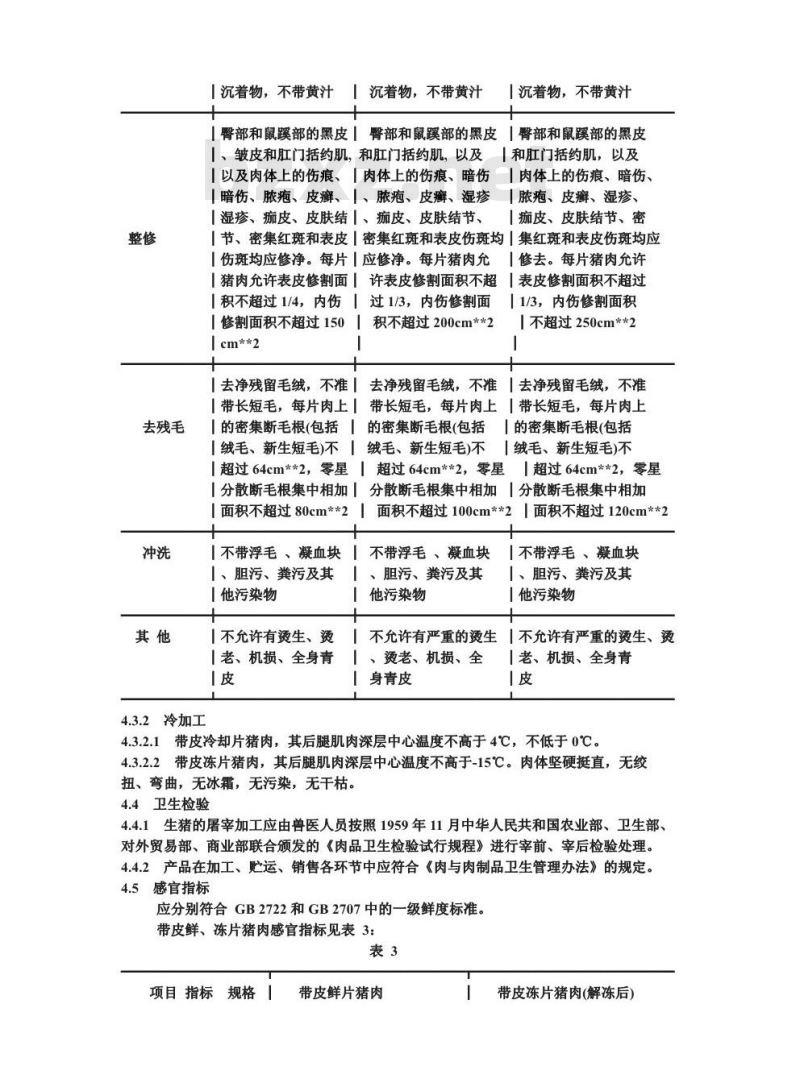 GB/T 9959.1-1988 带皮鲜、冻片猪肉