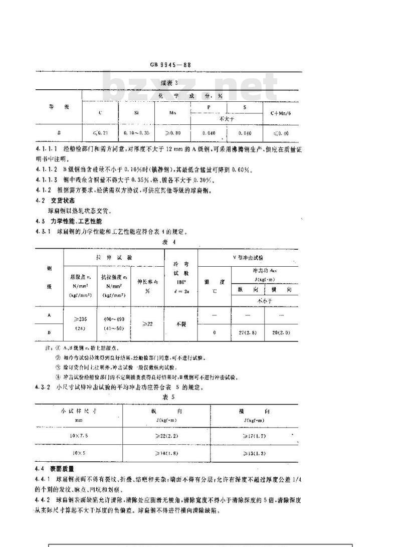 GB/T 9945-1988 造船用球扁钢