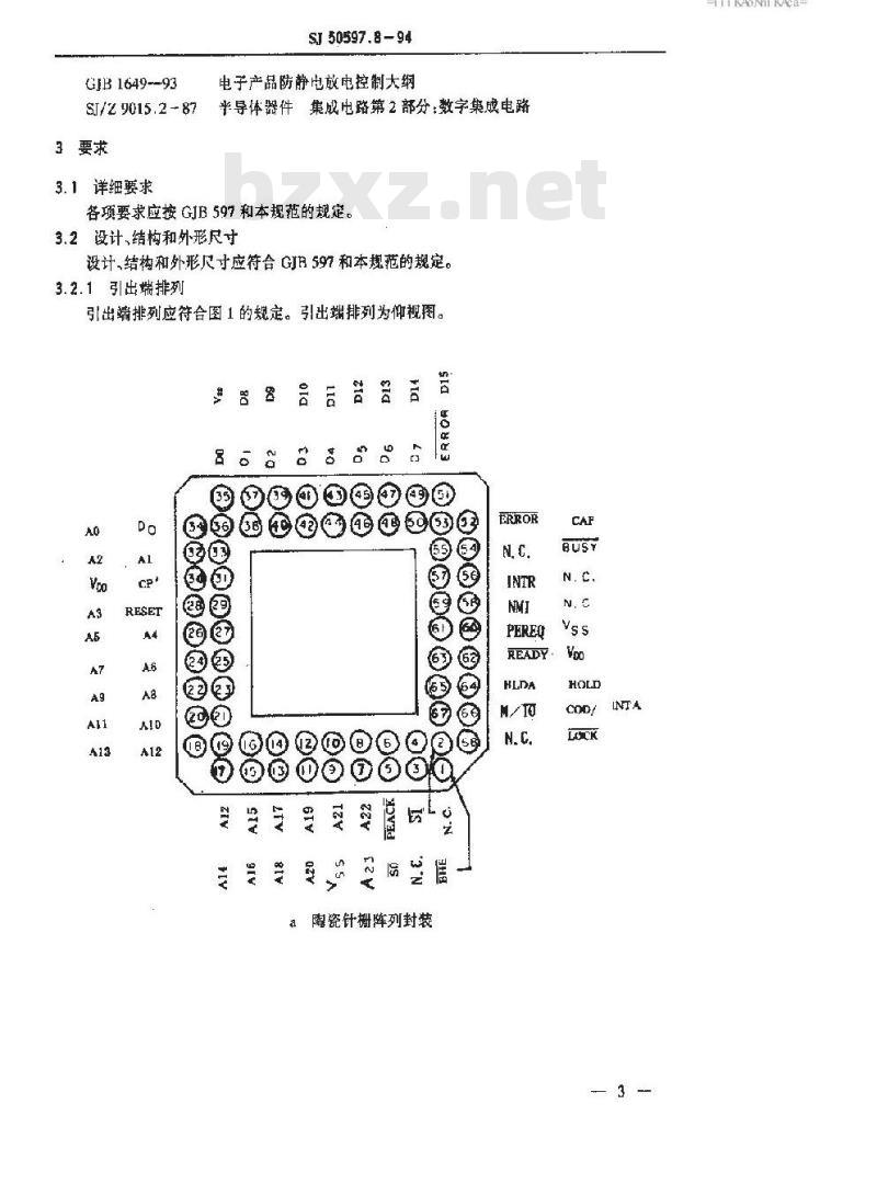 SJ 50597.8-1994 半导体集成电路 Ｊμ８０２８６－６、Ｊμ８０２８６－８、Ｊμ８０２８６－１０型微处理器详细规范
