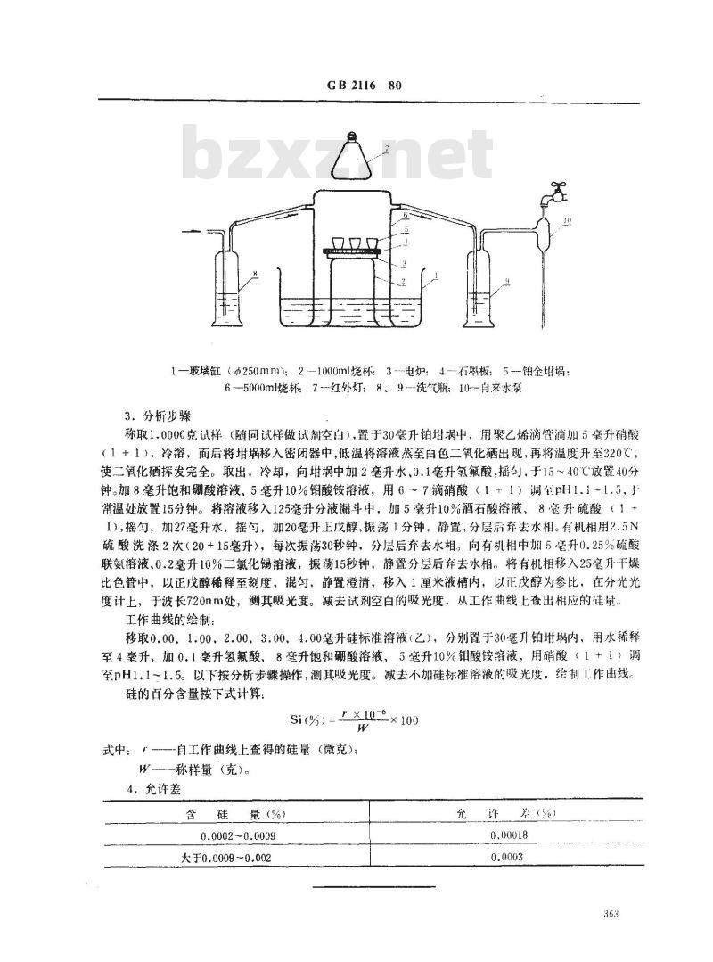 GB 2116-1980 硒中硅量的测定(硅钼蓝吸光光度法)