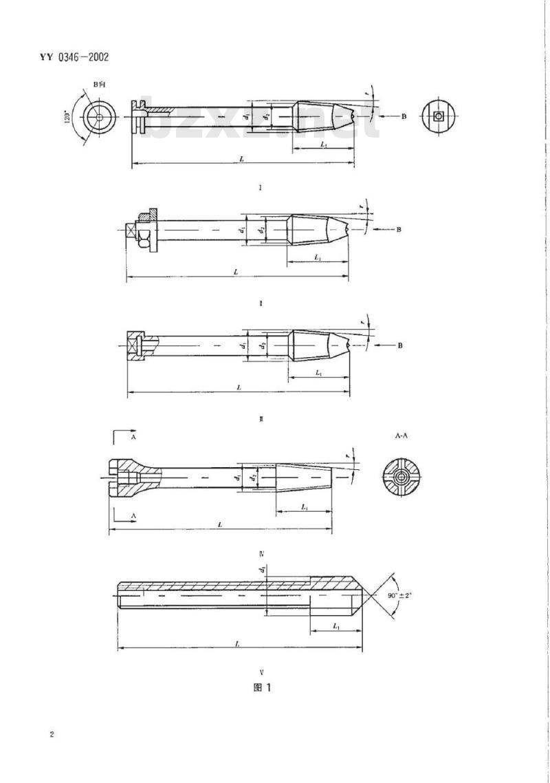 YY 0346-2002 骨接合植入物 金属股骨颈固定钉