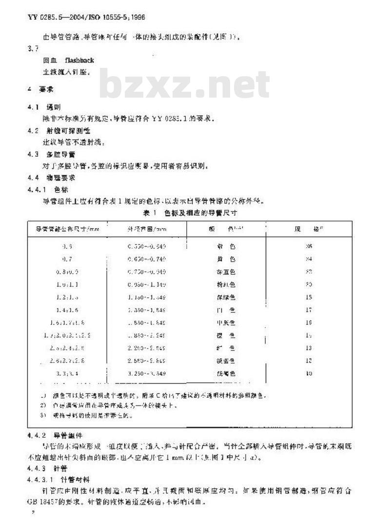 YY 0285.5-2004 一次性使用无菌血管内导管 第5部分：套针外周导管