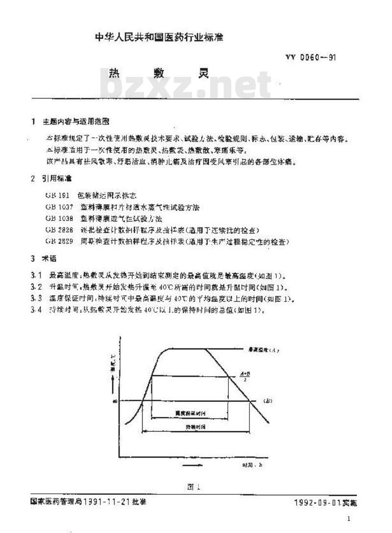YY 0060-1991 热敷灵