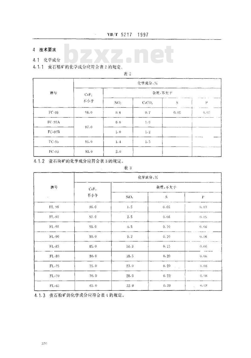YB/T 5217-1997 萤石