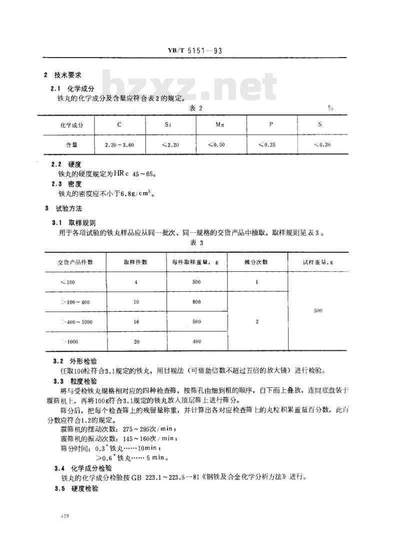 YB/T 5151-1993 铸铁丸