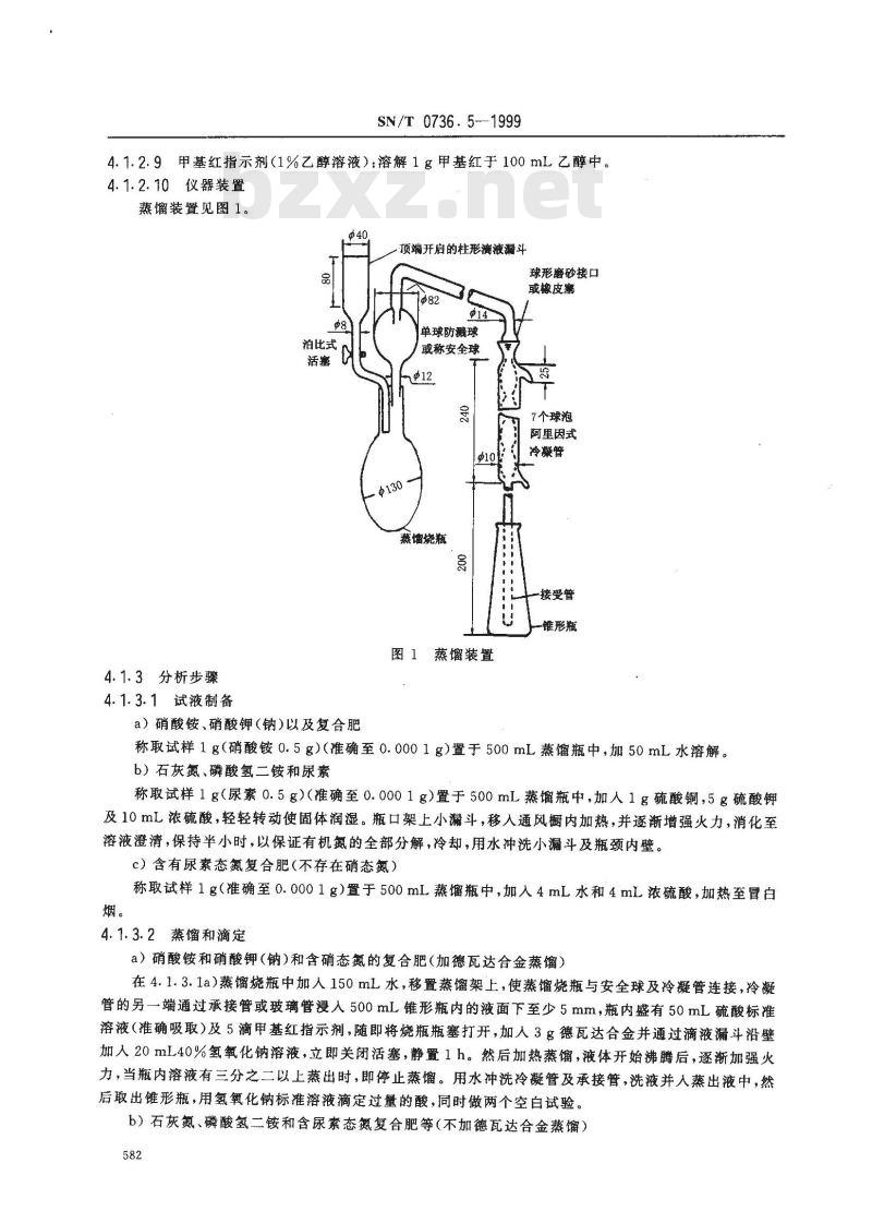 SN/T 0736.5-1999 进出口化肥检验方法 氮含量的测定