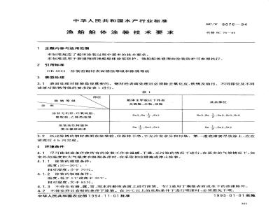 SC/T 8076-1994 渔船船体涂装技术要求