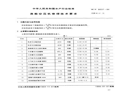 SC/T 8037-1994 渔船空压机修理技术要求