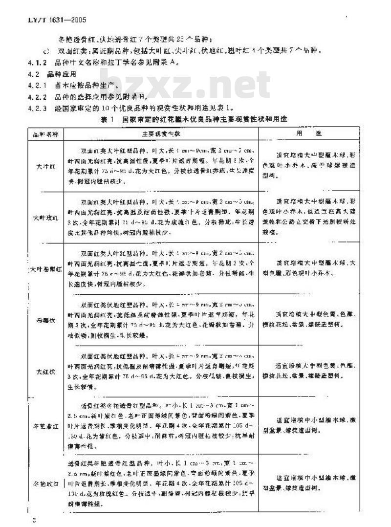 LY/T 1631-2005 红花檵木苗木培育技术规程和质量分级