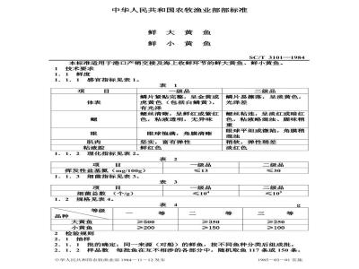 SC/T 3101-1984 鲜大黄鱼、鲜小黄鱼