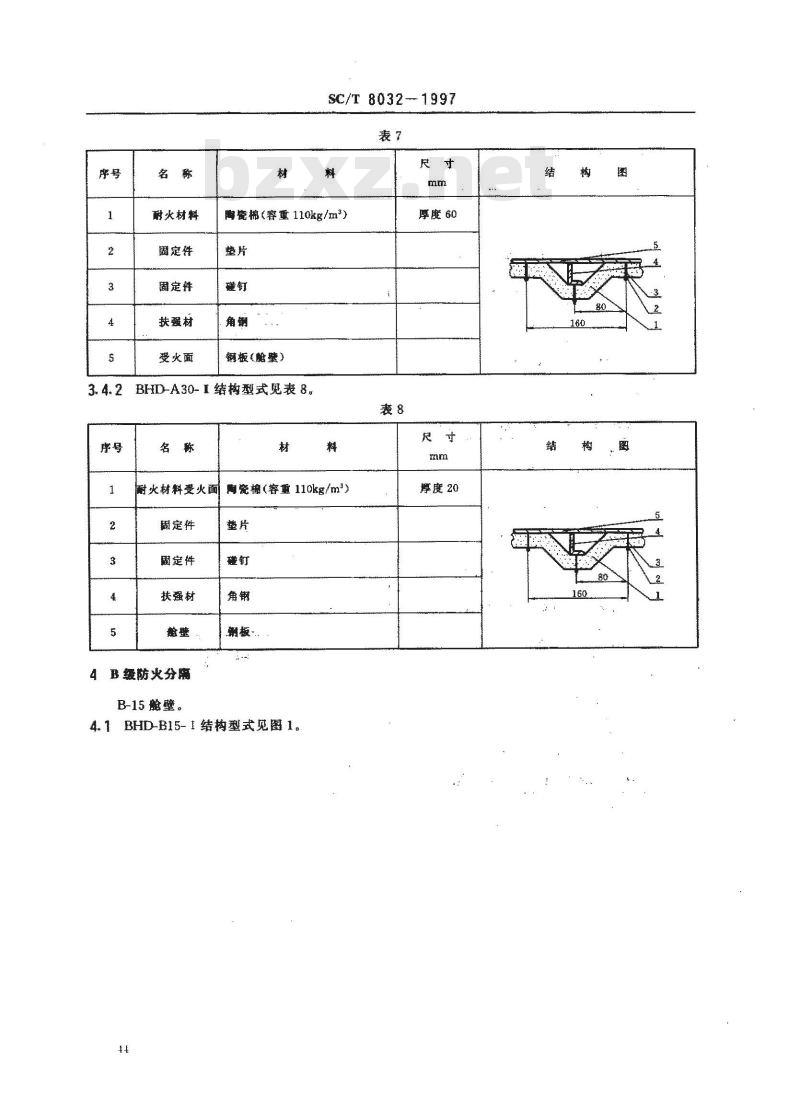 SC/T 8032-1997 渔船防火分隔结构型式