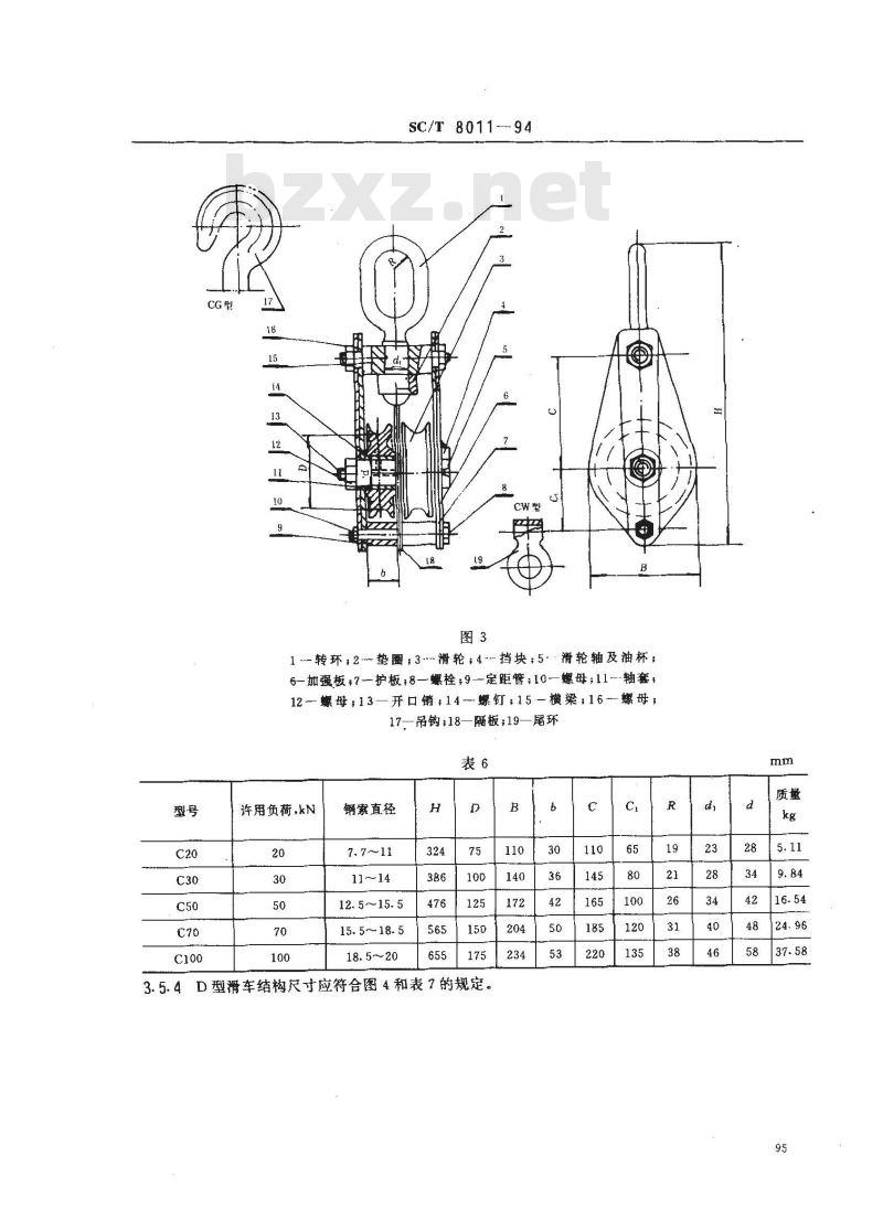 SC/T 8011-1994 渔船起重钢索滑车