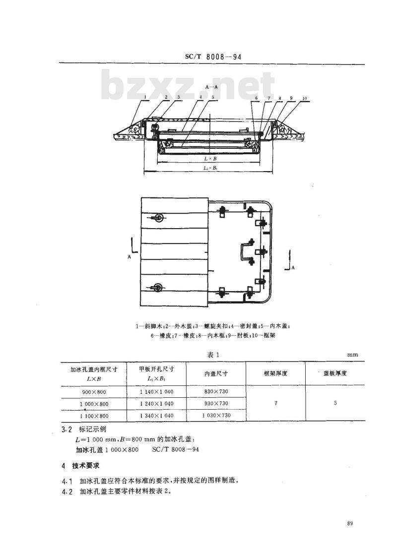 SC/T 8008-1994 渔船加冰孔盖