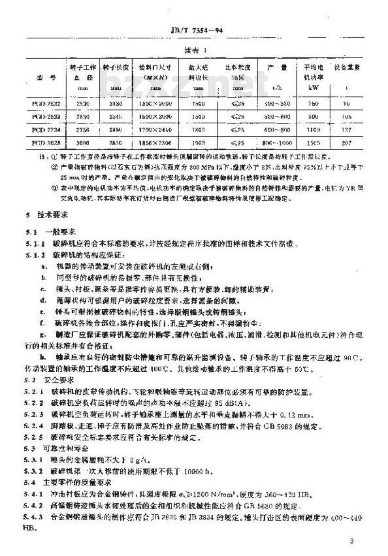 JB/T 7354-1994 PCD型锤式破碎机