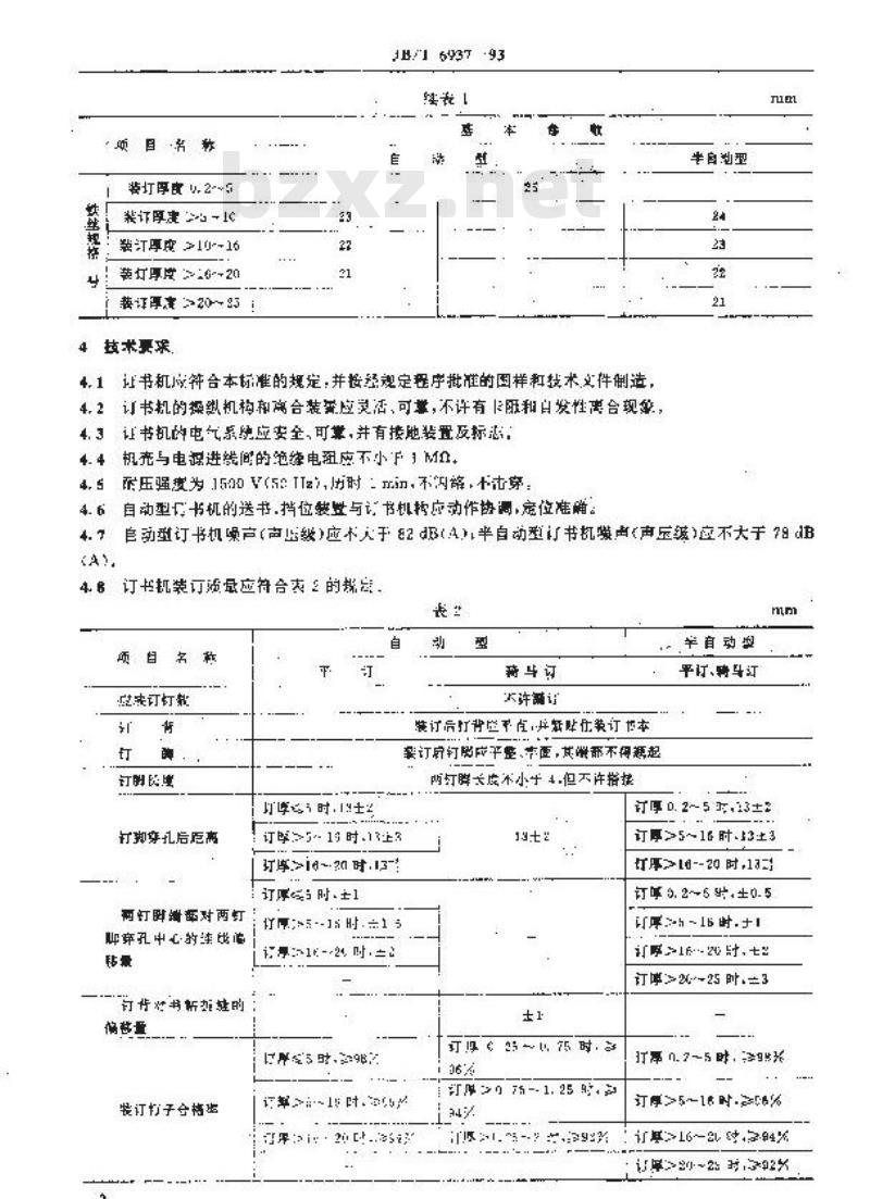 JB/T 6937-1993 单头铁丝订书机