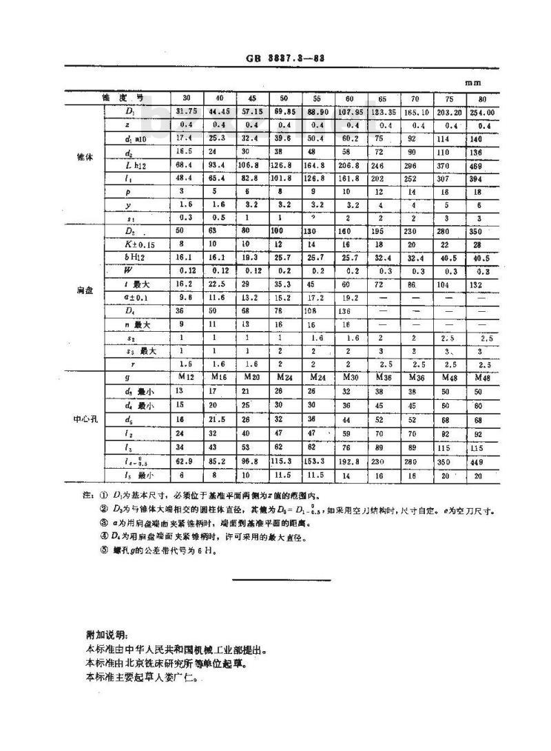 GB/T 3837.3-1983 机床工具7:24圆锥联结 工具锥柄