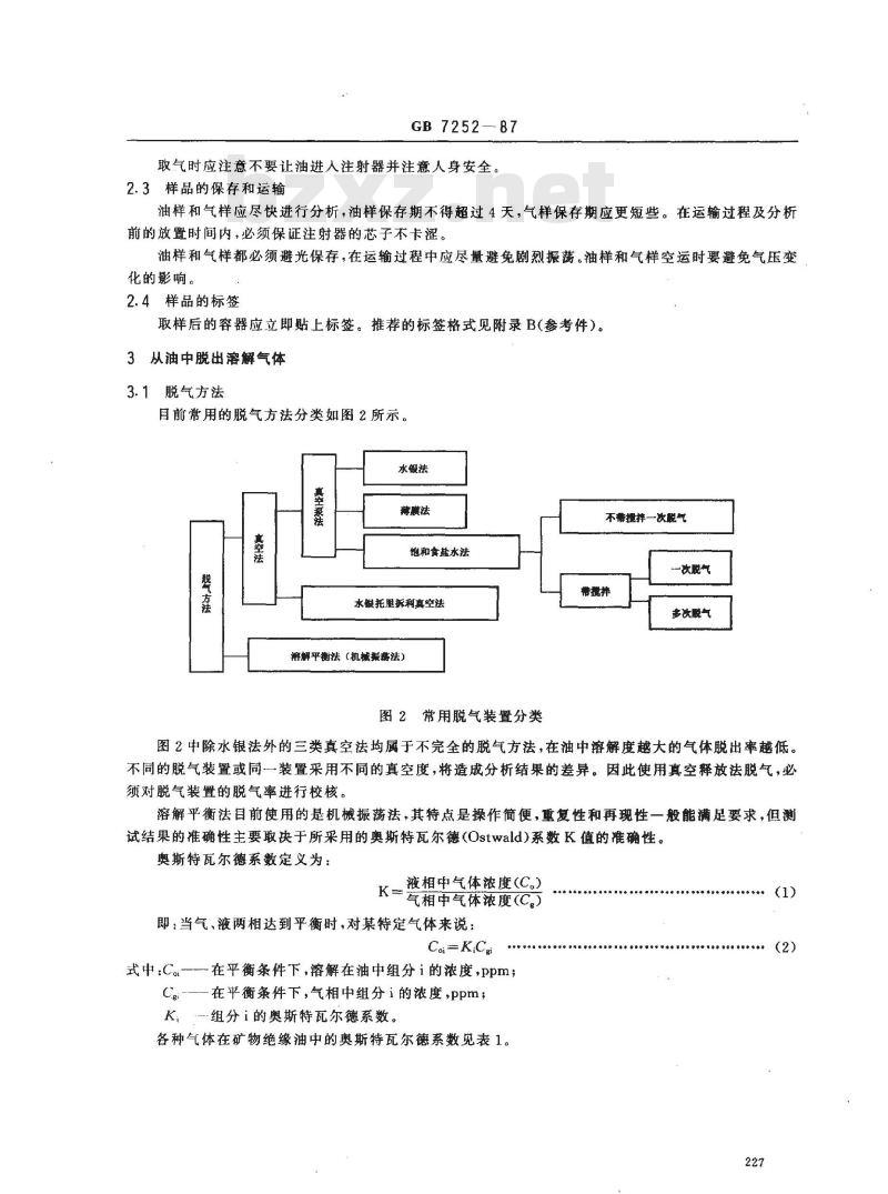 GB/T 7252-1987 变压器油中溶解气体分析和判断导则