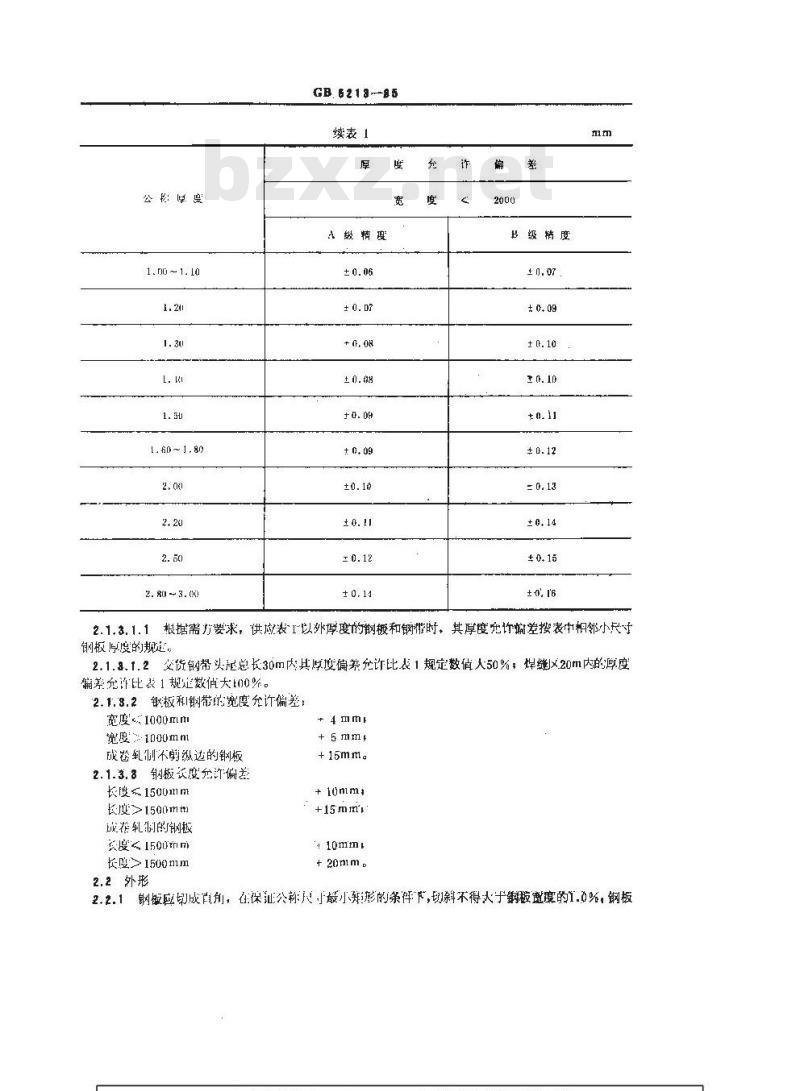GB/T 5213-1985 深冲压用冷轧薄钢板和钢带