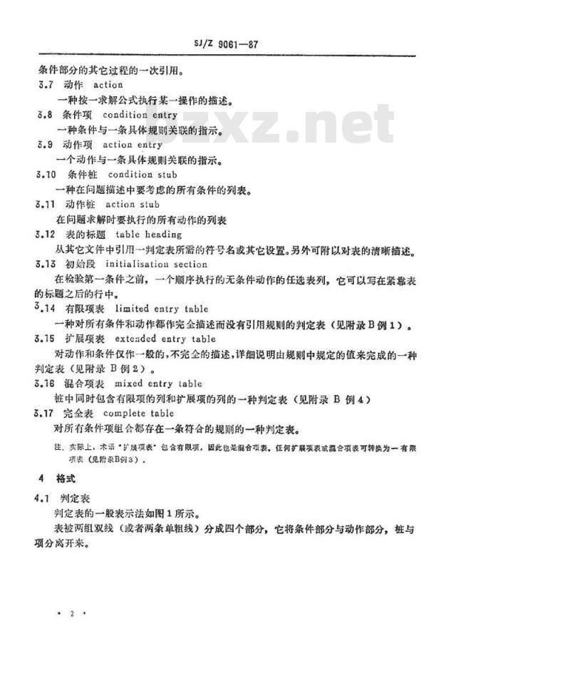 SJ/Z 9061-1987 信息处理－单命中判定表规范