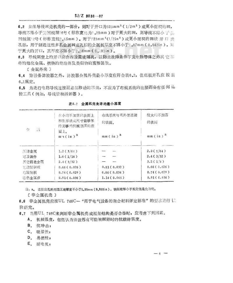 SJ/Z 9038-1987 电磁干扰滤波器