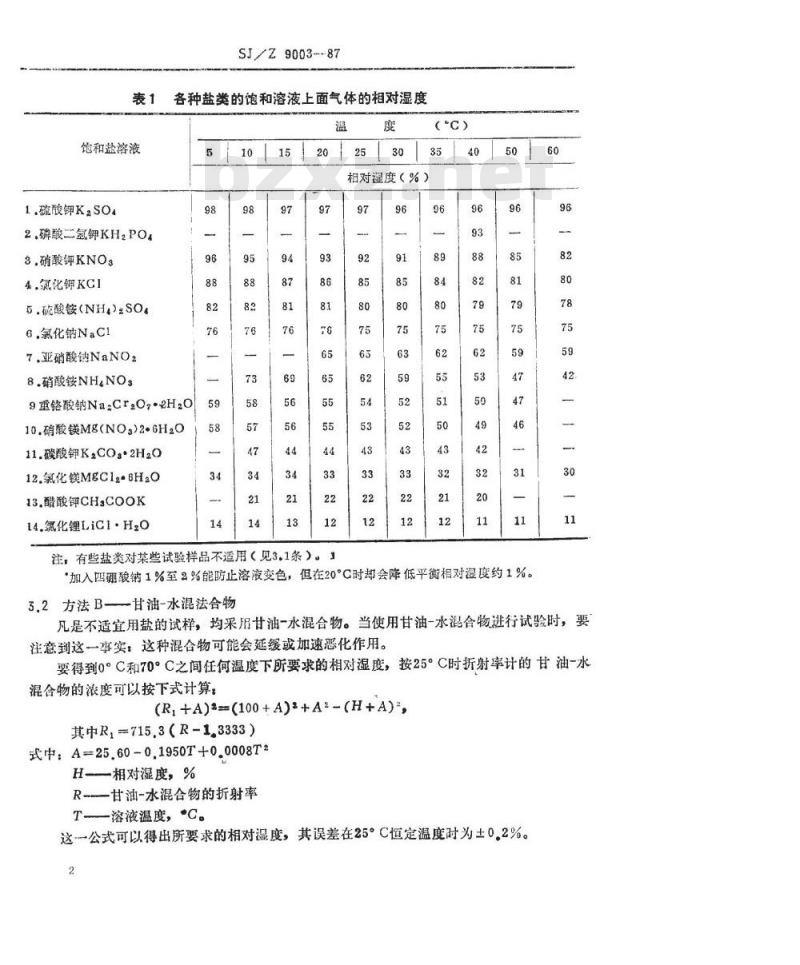 SJ/Z 9003-1987 非注入式恒定相对湿度试验箱
