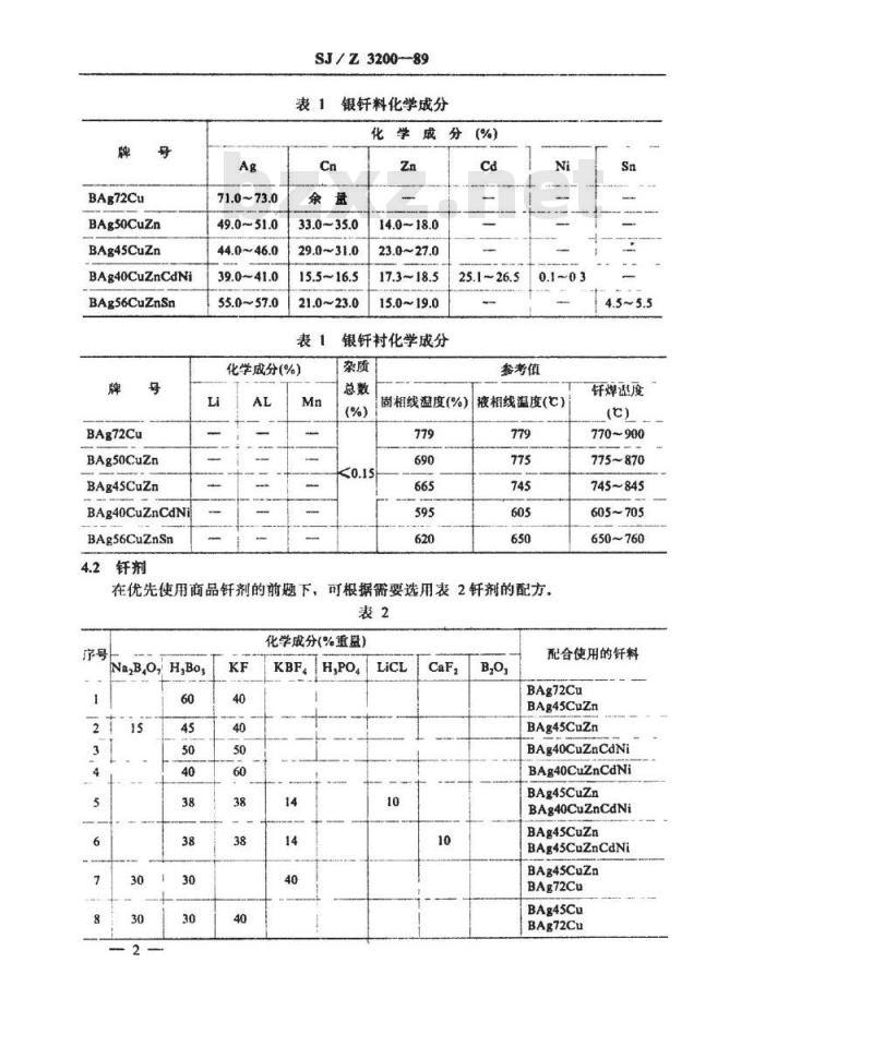 SJ/Z 3200-1989 电子工业典型焊接工艺 铜波导手工火焰银钎焊