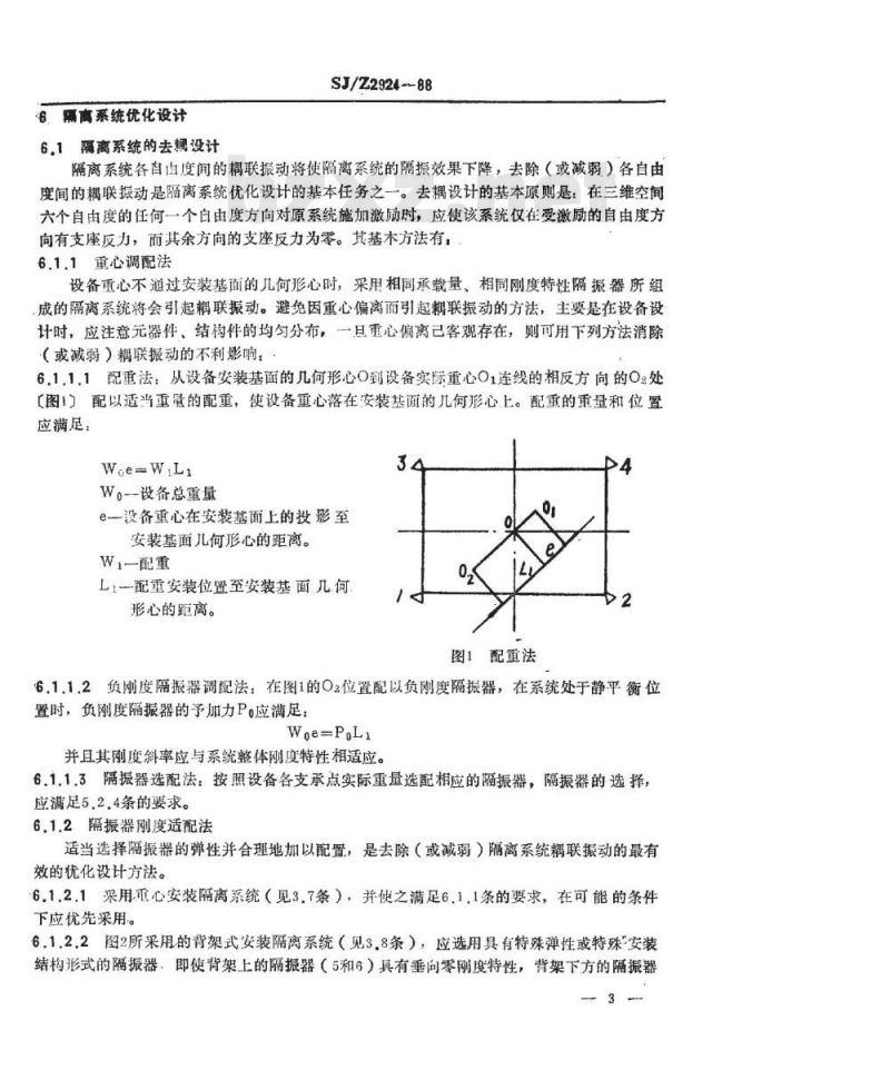 SJ/Z 2924-1988 振动冲击隔离系统优化设计技术导则