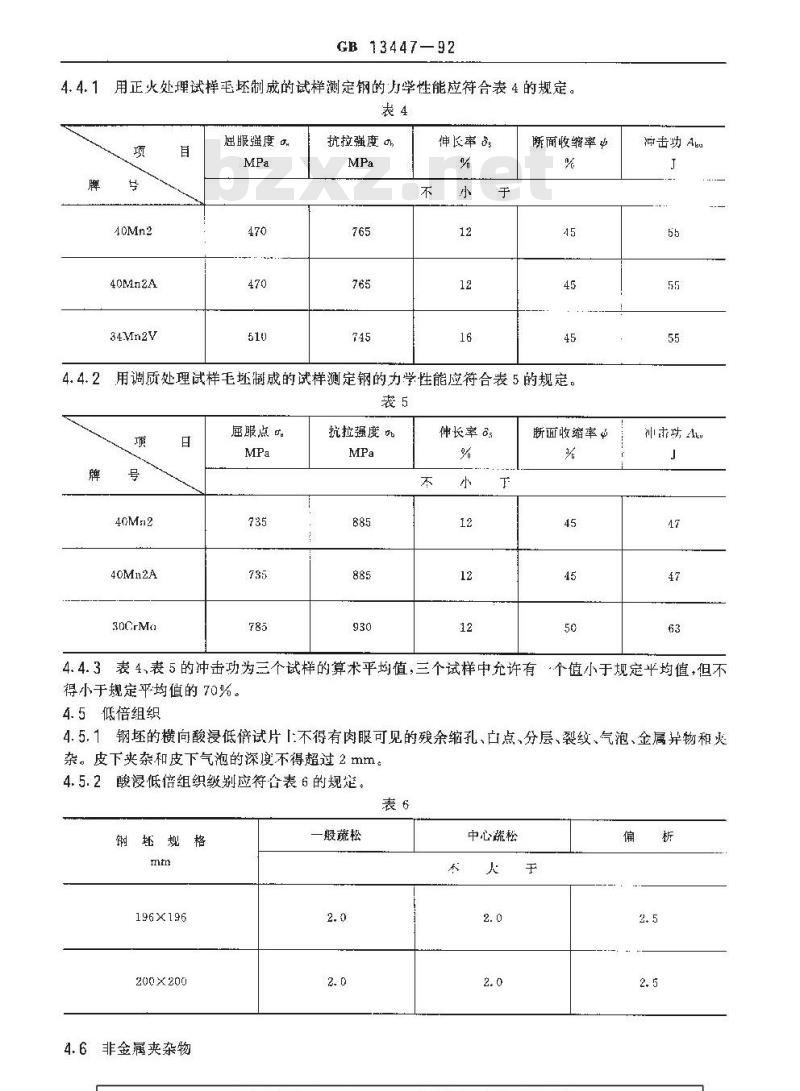 GB 13447-1992 无缝气瓶用钢坯