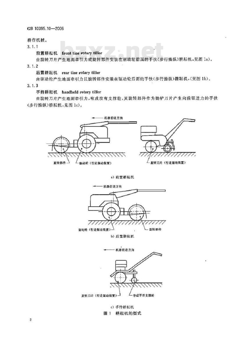 GB 10395.10-2006 农林拖拉机和机械 安全技术要求 第10部分：手扶微型耕耘机