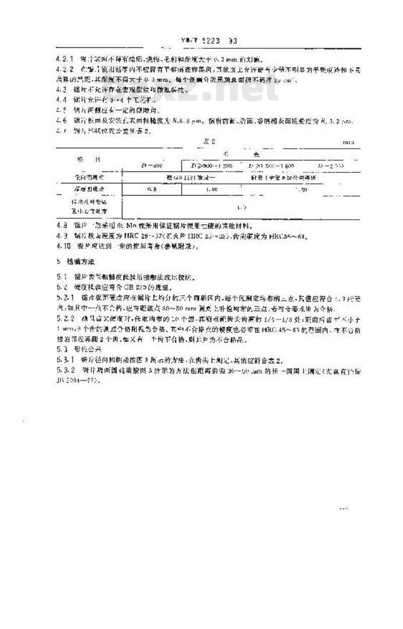 YB/T 5223-1993 金属热切圆锯片