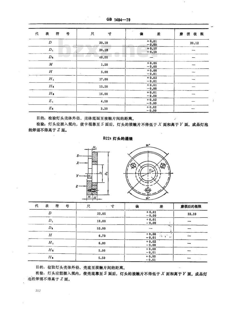 GB/T 1484-1979 插口式灯头的量规