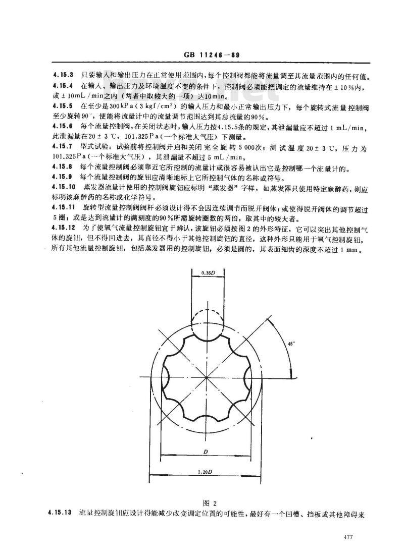 GB 11246-1989 人用持续气流吸入式麻醉机技术要求