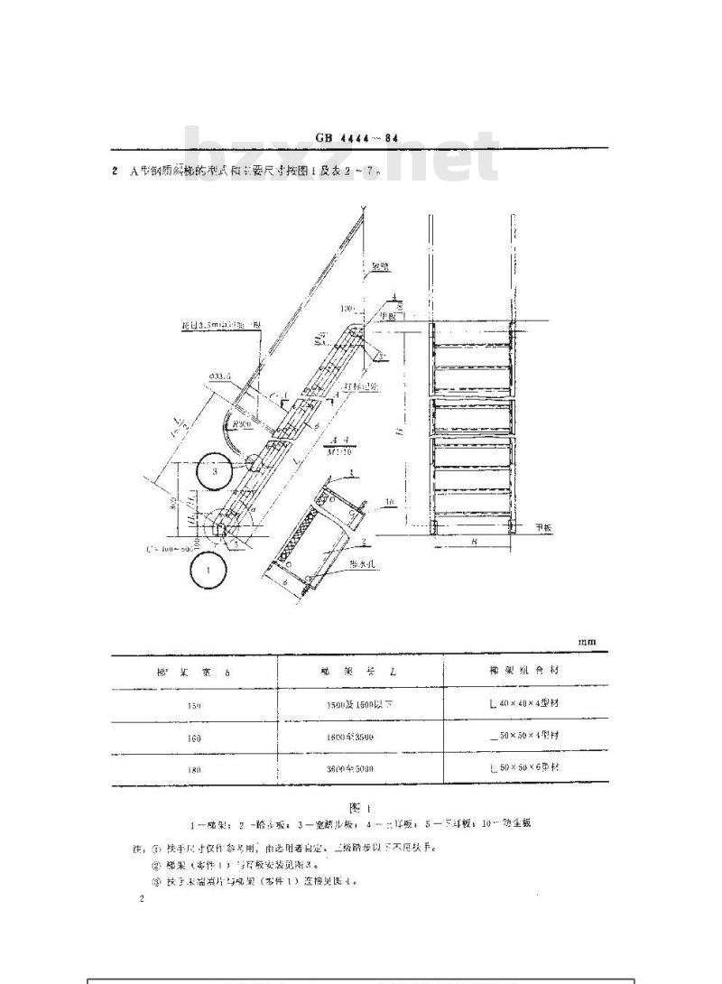 GB 4444-1984 船用钢质斜梯