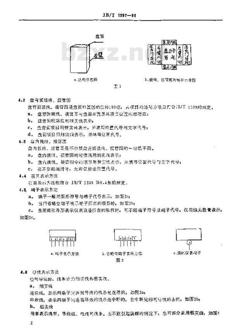 JB/T 1397-1991 工业自动化仪表盘 接线接管图的绘制方法