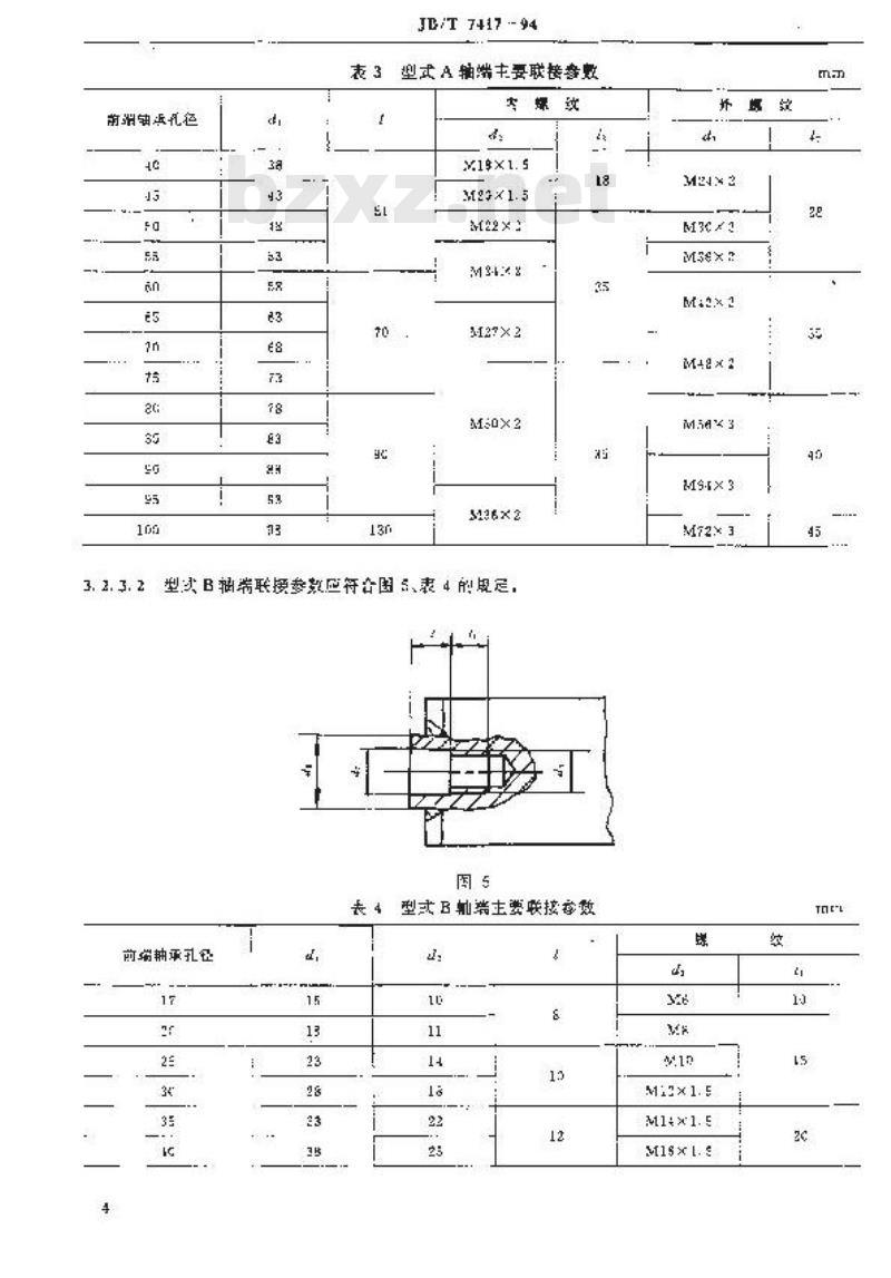 JB/T 7417-1994 内圆砂轮轴