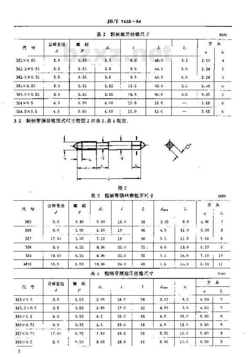 JB/T 7428-1994 挤压丝锥