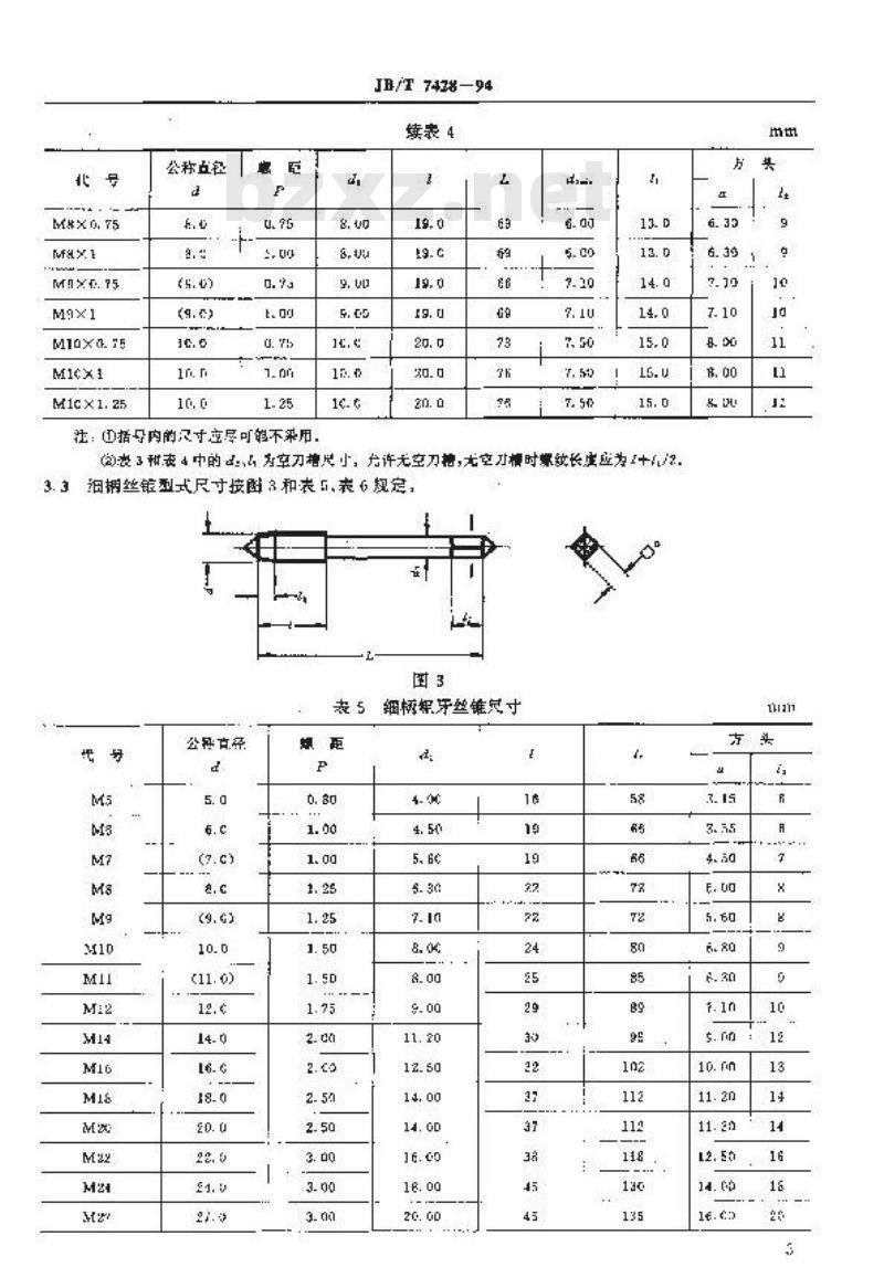 JB/T 7428-1994 挤压丝锥